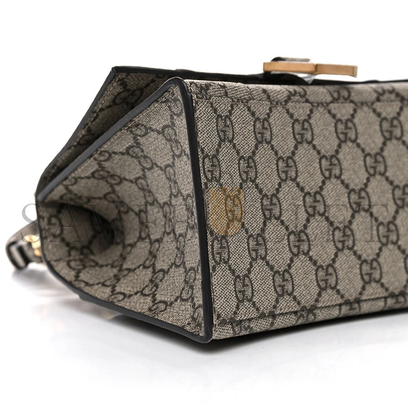 BALENCIAGA X GUCCI GG SUPREME MONOGRAM SMALL HOURGLASS TOP HANDLE BAG BEIGE EBONY 681697 (22.5*14.5*10cm)